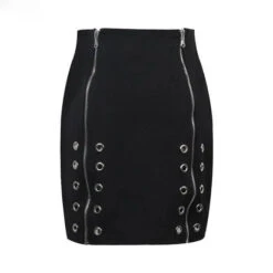 Gothic Double Zipper High Waist Skirt EG0172