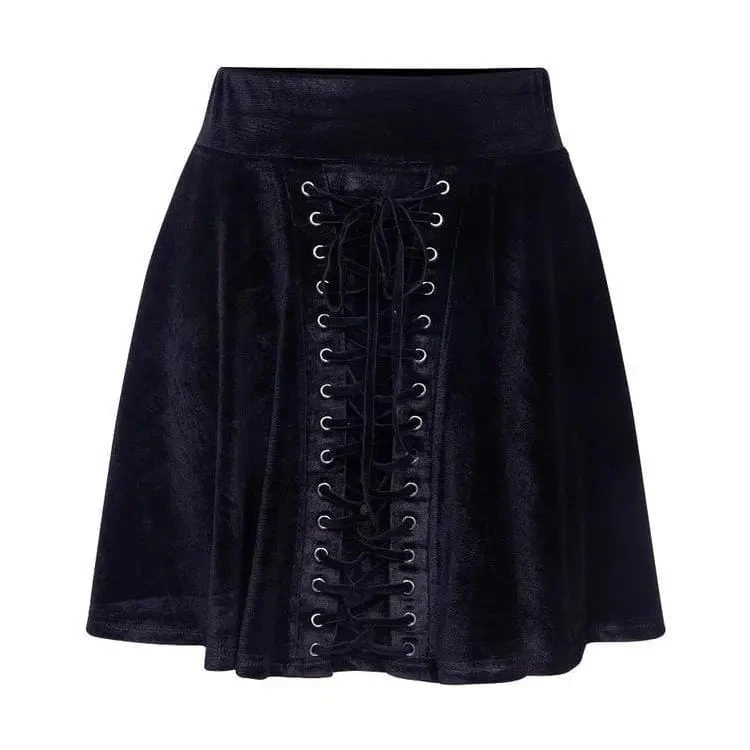 Gothic Elegant Lace Up Mini Skirt EG0180 1 Gothic Elegant Lace Up Mini Skirt EG0180