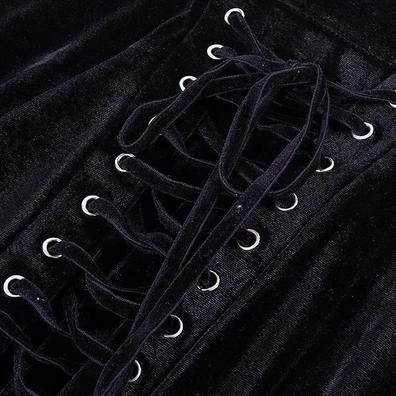 Gothic Elegant Lace Up Mini Skirt EG0180 6 Gothic Elegant Lace Up Mini Skirt EG0180 - Image 6