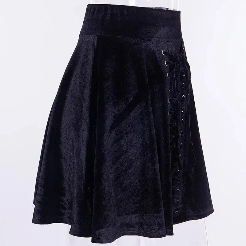 Gothic Elegant Lace Up Mini Skirt EG0180 3 Gothic Elegant Lace Up Mini Skirt EG0180 - Image 3