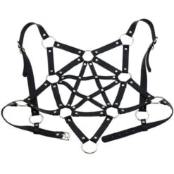 Gothic Faux Leather Pentagram Body Harness EG0203 -EgrilDoll Fashion Outlet Store gothic faux leather pentagram body harness eg0203 212