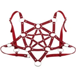 Gothic Faux Leather Pentagram Body Harness EG0203 -EgrilDoll Fashion Outlet Store gothic faux leather pentagram body harness eg0203 300