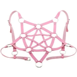 Gothic Faux Leather Pentagram Body Harness EG0203 -EgrilDoll Fashion Outlet Store gothic faux leather pentagram body harness eg0203 983