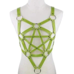 Gothic Faux Leather Pentagram Body Harness EG0203 -EgrilDoll Fashion Outlet Store gothic faux leather pentagram body harness eg0203 green 435