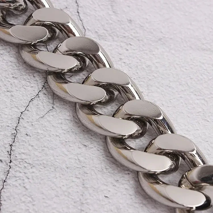 Gothic Faux Leather Thick Chain Choker Necklace EG0206 6 Gothic Faux Leather Thick Chain Choker Necklace EG0206 - Image 6