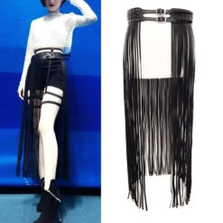 Gothic Fringe Faux Leather Belt EG0224