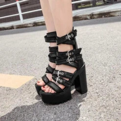 Gothic Gladiator Criss Cross Straps Platform Sandals EG0225 10 Gothic Gladiator Criss Cross Straps Platform Sandals EG0225 -EgrilDoll Fashion Outlet Store gothic gladiator criss cross straps platform sandals eg0225 759