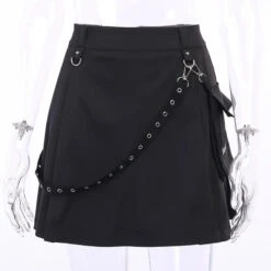 Gothic Grommet Strap Patchwork Pocket Mini Skirt EG104 -EgrilDoll Fashion Outlet Store gothic grommet strap patchwork pocket mini skirt eg104 995