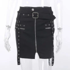 Gothic Grommet Straps Zip Up Pencil Mini Skirt EG0231 -EgrilDoll Fashion Outlet Store gothic grommet straps zip up pencil mini skirt eg0231 364