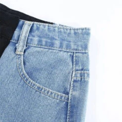 Gothic Grunge Black Blue Parchwork Jeans Pants EG17041 -EgrilDoll Fashion Outlet Store gothic grunge black blue parchwork jeans pants eg17041 127