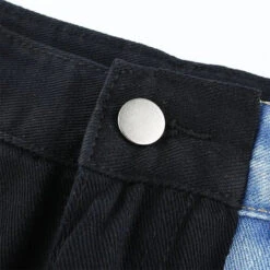 Gothic Grunge Black Blue Parchwork Jeans Pants EG17041 -EgrilDoll Fashion Outlet Store gothic grunge black blue parchwork jeans pants eg17041 633