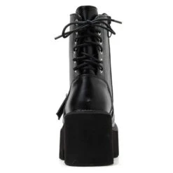 Gothic Grunge Buckle Front Lace Up Back Platform Boots EG0244 -EgrilDoll Fashion Outlet Store gothic grunge buckle front lace up back platform boots eg0244 933