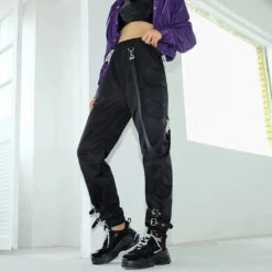Gothic Grunge Buckle Strap Pants EG196 -EgrilDoll Fashion Outlet Store gothic grunge buckle strap pants eg196 black s pant 817