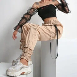 Gothic Grunge Buckle Strap Pants EG196 -EgrilDoll Fashion Outlet Store gothic grunge buckle strap pants eg196 pant 630