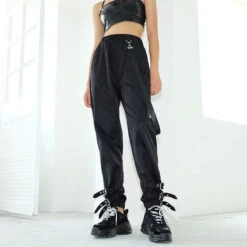 Gothic Grunge Buckle Strap Pants EG196 -EgrilDoll Fashion Outlet Store gothic grunge buckle strap pants eg196 pant 792