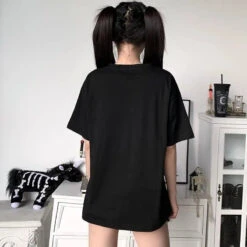 Gothic Grunge Butterfly Print Oversized Shirt Top EG362 -EgrilDoll Fashion Outlet Store gothic grunge butterfly print oversized shirt top eg362 t 391