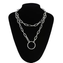 Gothic Grunge Chain O-Ring Necklace EG0253