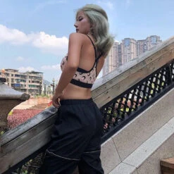 Gothic Grunge Crescent Moon Bra Tank Top EG0261 -EgrilDoll Fashion Outlet Store gothic grunge crescent moon bra tank top eg0261 686