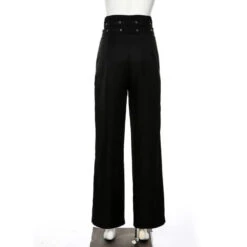 Gothic Grunge Double Belt High Waist Pants EG0269 -EgrilDoll Fashion Outlet Store gothic grunge double belt high waist pants eg0269 694