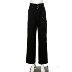 Gothic Grunge Double Belt High Waist Pants EG0269 -EgrilDoll Fashion Outlet Store gothic grunge double belt high waist pants eg0269 704