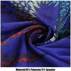 Gothic Grunge Dragon Print Blue Mesh Top EG0281 -EgrilDoll Fashion Outlet Store gothic grunge dragon print blue mesh top eg0281 158