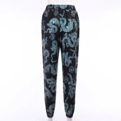 Gothic Grunge Dragon Print Trousers Pants EG389 -EgrilDoll Fashion Outlet Store gothic grunge dragon print trousers pants eg389 462