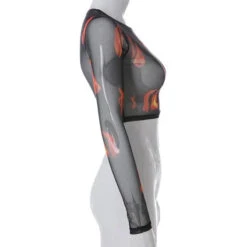 Gothic Grunge Flame Mesh Top EG258 12 Gothic Grunge Flame Mesh Top EG258 -EgrilDoll Fashion Outlet Store gothic grunge flame mesh top eg258 769