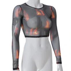 Gothic Grunge Flame Mesh Top EG258 11 Gothic Grunge Flame Mesh Top EG258 -EgrilDoll Fashion Outlet Store gothic grunge flame mesh top eg258 sno underwear 354