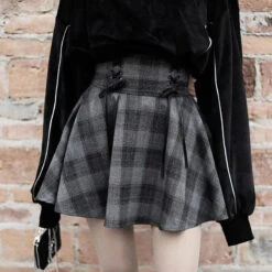 Gothic Grunge Harajuku Gray Plaid Mini Skirt EG12878 -EgrilDoll Fashion Outlet Store gothic grunge harajuku gray plaid mini skirt eg12878 207