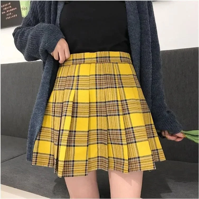 Gothic Grunge Harajuku Pleated Plaid Skirt (S To 5XL) EG0303 1 Gothic Grunge Harajuku Pleated Plaid Skirt (S To 5XL) EG0303