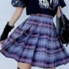 Gothic Grunge Harajuku Schoolgirl High Waist Plaid Mini Skirt (Available In 4 Colors) EG022