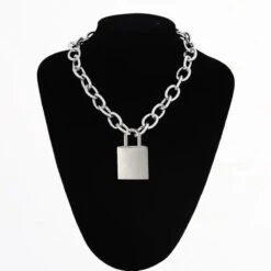 Gothic Grunge Large Padlock Chain Necklace EG0314