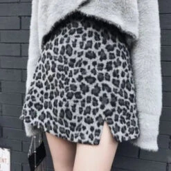 Gothic Grunge Leopard Print Mini Skirt (Available In M To 4XL) EG0316