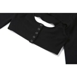 Gothic Grunge Long Sleeve Patchwork Tank Top EG0317 -EgrilDoll Fashion Outlet Store gothic grunge long sleeve patchwork tank top eg0317 597