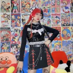 Gothic Grunge Punk Split Plaid Patchwork Skirt EG253 -EgrilDoll Fashion Outlet Store gothic grunge punk split plaid patchwork skirt eg253 848