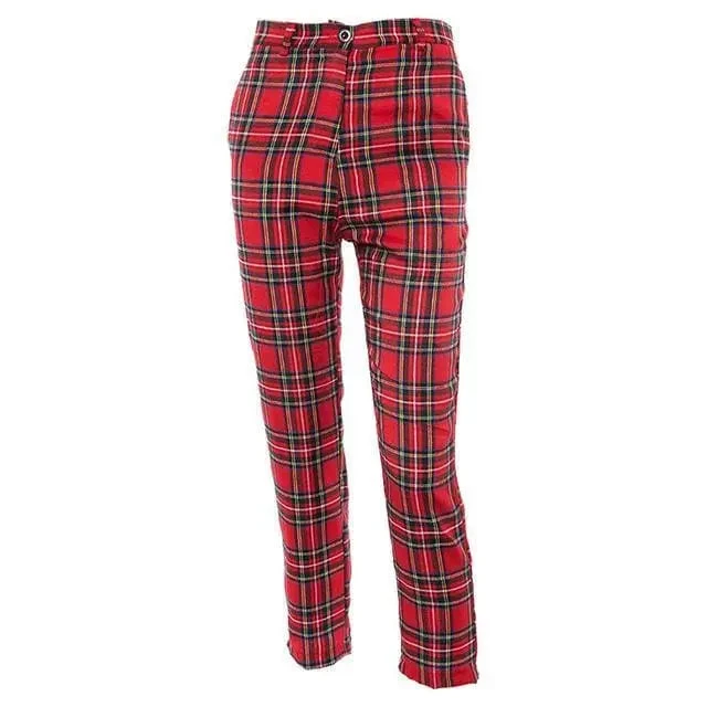 Gothic Grunge Red Plaid Pants EG0349 3 Gothic Grunge Red Plaid Pants EG0349 - Image 3