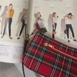 Gothic Grunge Red Plaid Small Shoulder Bag EG443 -EgrilDoll Fashion Outlet Store gothic grunge red plaid small shoulder bag eg443 260