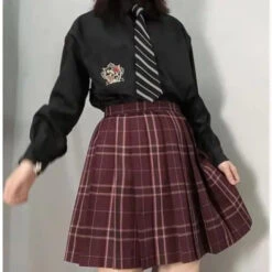 Gothic Grunge School Girl Plaid Pleated Mini Skirt (Available In Size M To 4XL) EG0355 -EgrilDoll Fashion Outlet Store gothic grunge school girl plaid pleated mini skirt available in size m to 4xl eg0355 550
