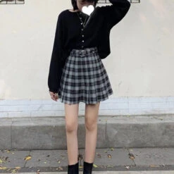 Gothic Grunge Schoolgirl Plaid Mini Skirt EG0356 -EgrilDoll Fashion Outlet Store gothic grunge schoolgirl plaid mini skirt eg0356 193