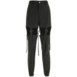 Gothic Grunge Streetwear Hollow Out Straps Jogger Pants EG257 -EgrilDoll Fashion Outlet Store gothic grunge streetwear hollow out straps jogger pants eg257 black s pant 241