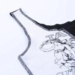 Gothic Grunge Two-Tone Black And White Tank Top EG322 -EgrilDoll Fashion Outlet Store gothic grunge two tone black and white tank top eg322 265