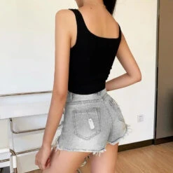 Gothic Grunge Two-Tone Black And White Tank Top EG322 -EgrilDoll Fashion Outlet Store gothic grunge two tone black and white tank top eg322 774