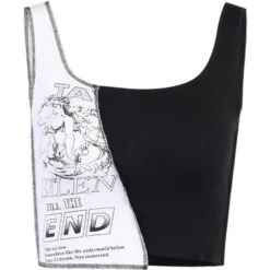 Gothic Grunge Two-Tone Black And White Tank Top EG322 -EgrilDoll Fashion Outlet Store gothic grunge two tone black and white tank top eg322 s 463