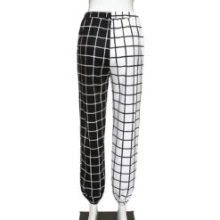 Gothic Grunge Two-Tone Checkered Pants EG057 -EgrilDoll Fashion Outlet Store gothic grunge two tone checkered pants eg057 pant 694