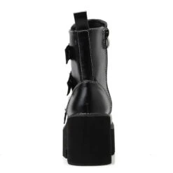 Gothic Grunge White Stitching Platform Boots EG0376 -EgrilDoll Fashion Outlet Store gothic grunge white stitching platform boots eg0376 528