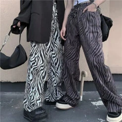 Gothic Grunge Zebra Stripes Pants (Available In 2 Colors) EG0377