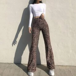 Gothic Harajuku Cadet Kitty Leopard Pants GA079 -EgrilDoll Fashion Outlet Store gothic harajuku cadet kitty leopard pants ga079 299