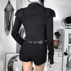 Gothic Harajuku Chained N Masked Zipper Top GA053 -EgrilDoll Fashion Outlet Store gothic harajuku chained n masked zipper top ga053 tops 828