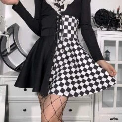 Gothic Harajuku Check It Corset Mini Skirt EG16521