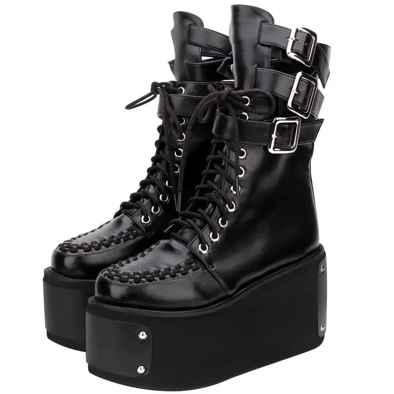Gothic Harajuku Creepers Platform Boots EG273 1 Gothic Harajuku Creepers Platform Boots EG273